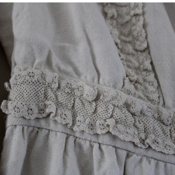 NWT Bonpoint Girls Justine Dress Wool Blend Off White Lace Trim 12 - Picture 3 of 12